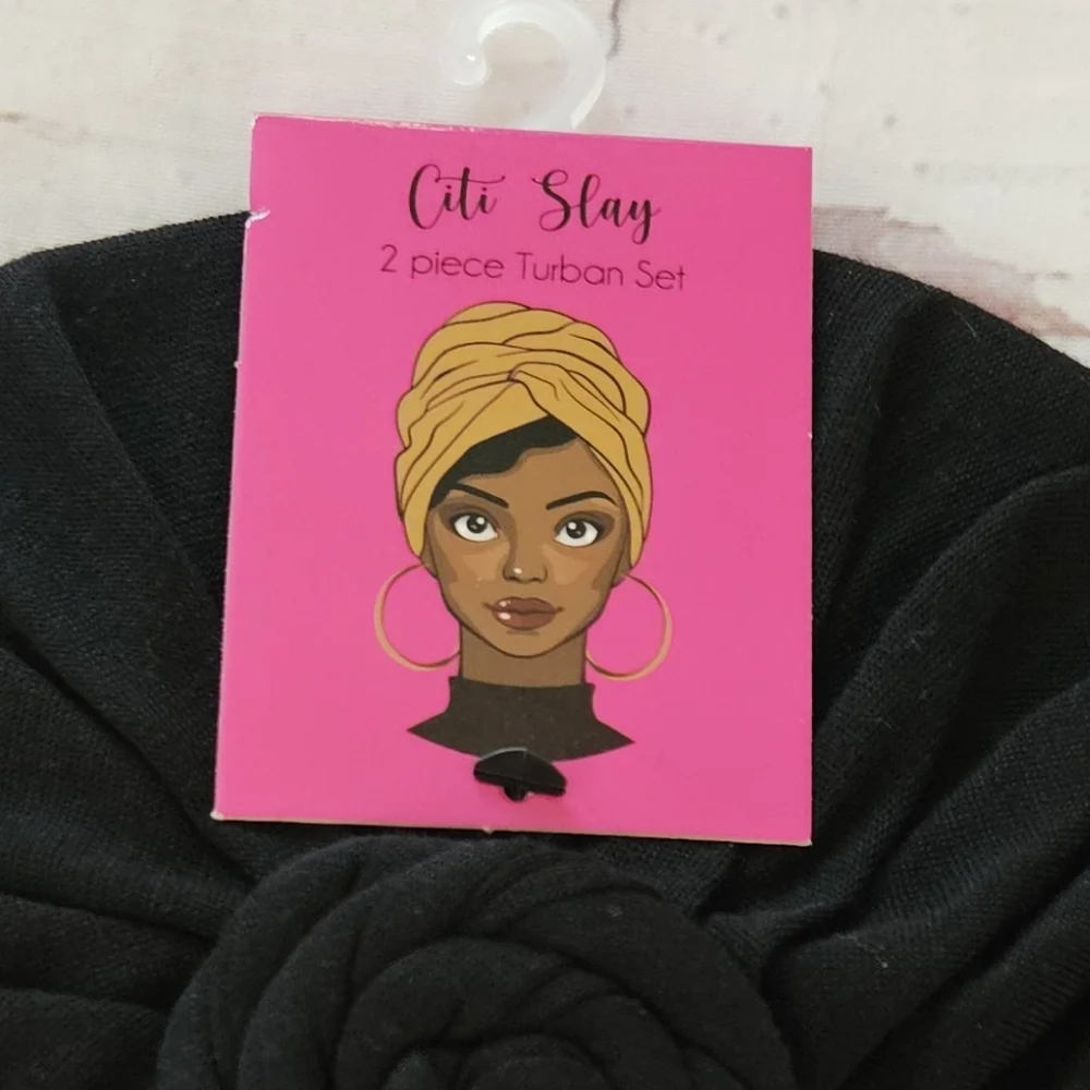 New Women's Set Of Two Hair Wraps Turbon Set